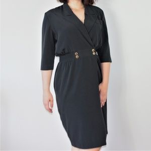 Vintage Ms Chaus Black Wrap Dress